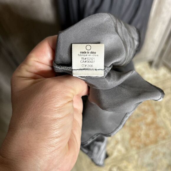 Erica Davies Formal Dress Maxi Silk Babydoll Bustier Pleated Skirt Gray Size 2 - Picture 4 of 11